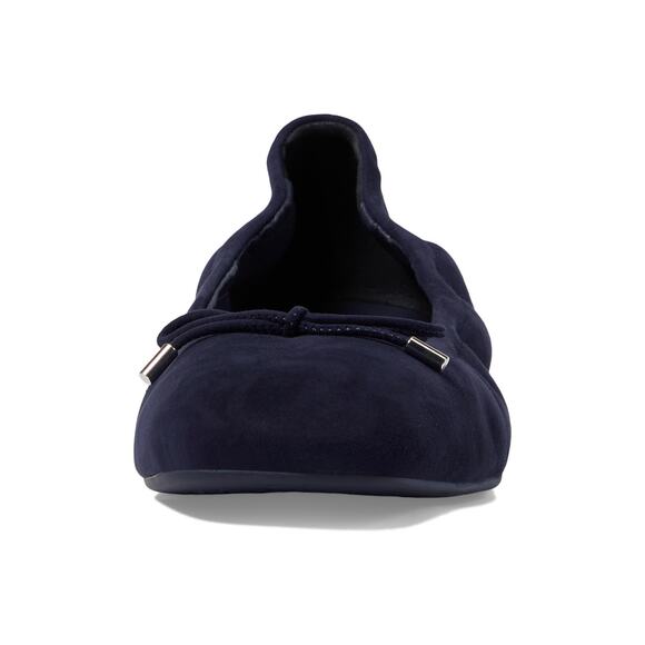 Stuart Weitzman Womens Bardot Bow Ballerina Flats US 9 Navy Blue Suede NIB - Picture 3 of 14